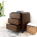 Lionel - Mid-Century Modern Nightstand 3 Drawer Bed Side Table - Brown