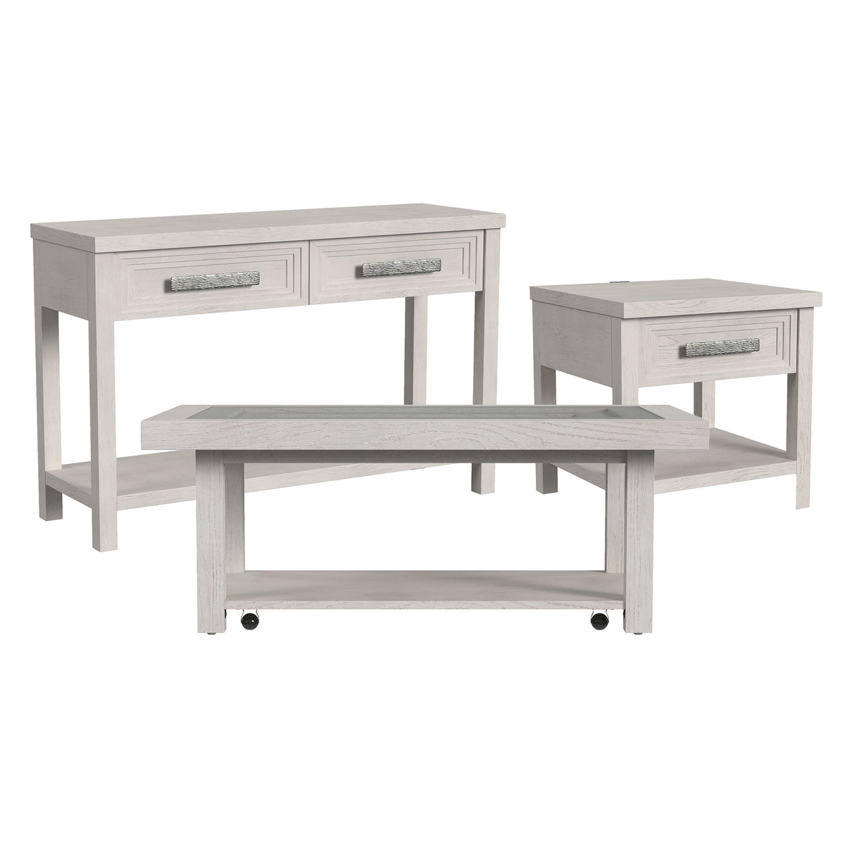 Avalanche Occasional Table Set in White by Elements International, view 2