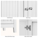 Mid Century Modern Double Door Storage Cabinet With Knobs - White