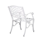 Unravel - Outdoor Arm Chair With Scroll Design And Floral Accents (Set of 2) - White