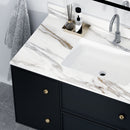 Elegant Vanity Top With Undermount Sink And Backsplash, Sintered Stone
