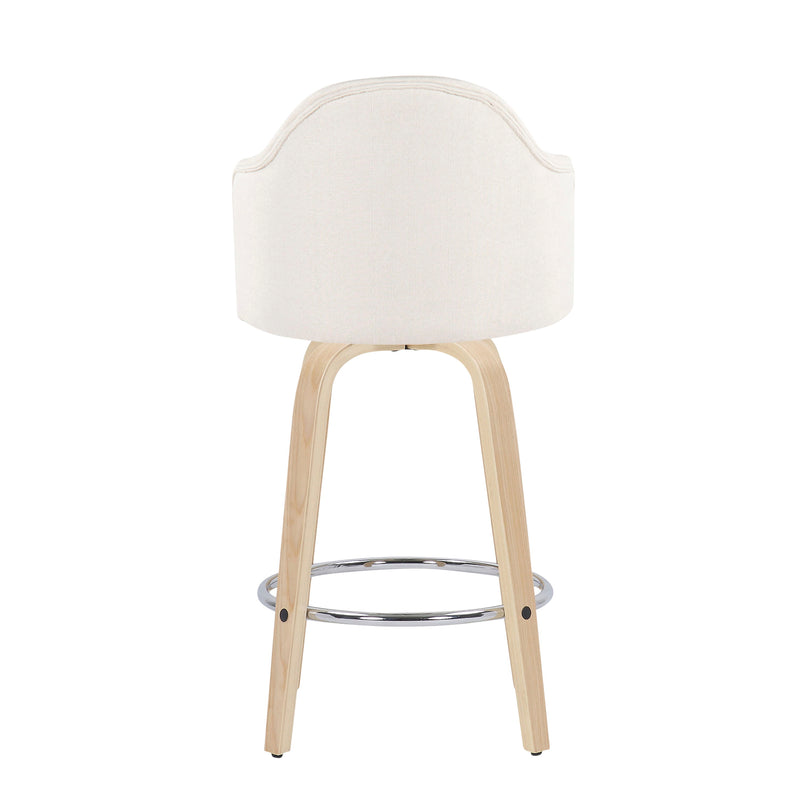 Ahoy - Mid Century Modern Fixed Height Counter Stool With Round Footrest (Set of 2)