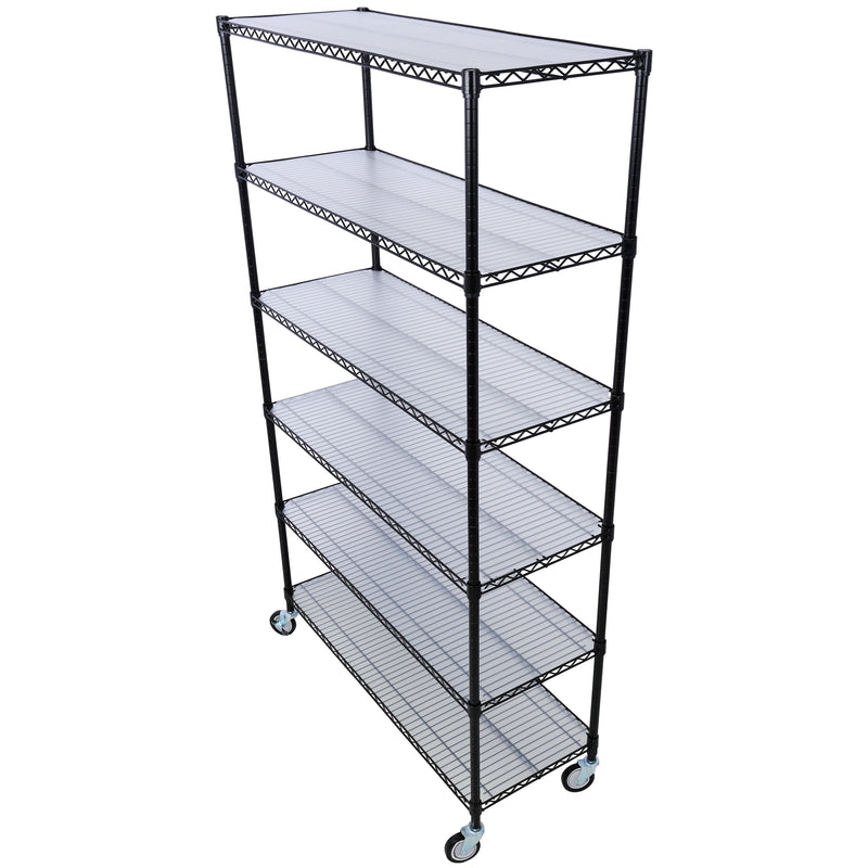 6 Tier 6000Lbs Capacity Nsf Metal Shelf Wire Shelving Unit, Heavy Duty Adjustable Storage Rack With Wheels & Shelf Liners For Commercial Grade Utility Steel Storage Rack