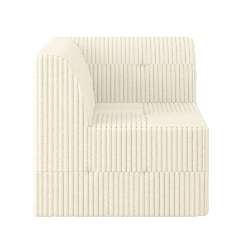 Modern Minimalist L Shape Modular Sectional Sofa, Sleeper Corduroy Couch