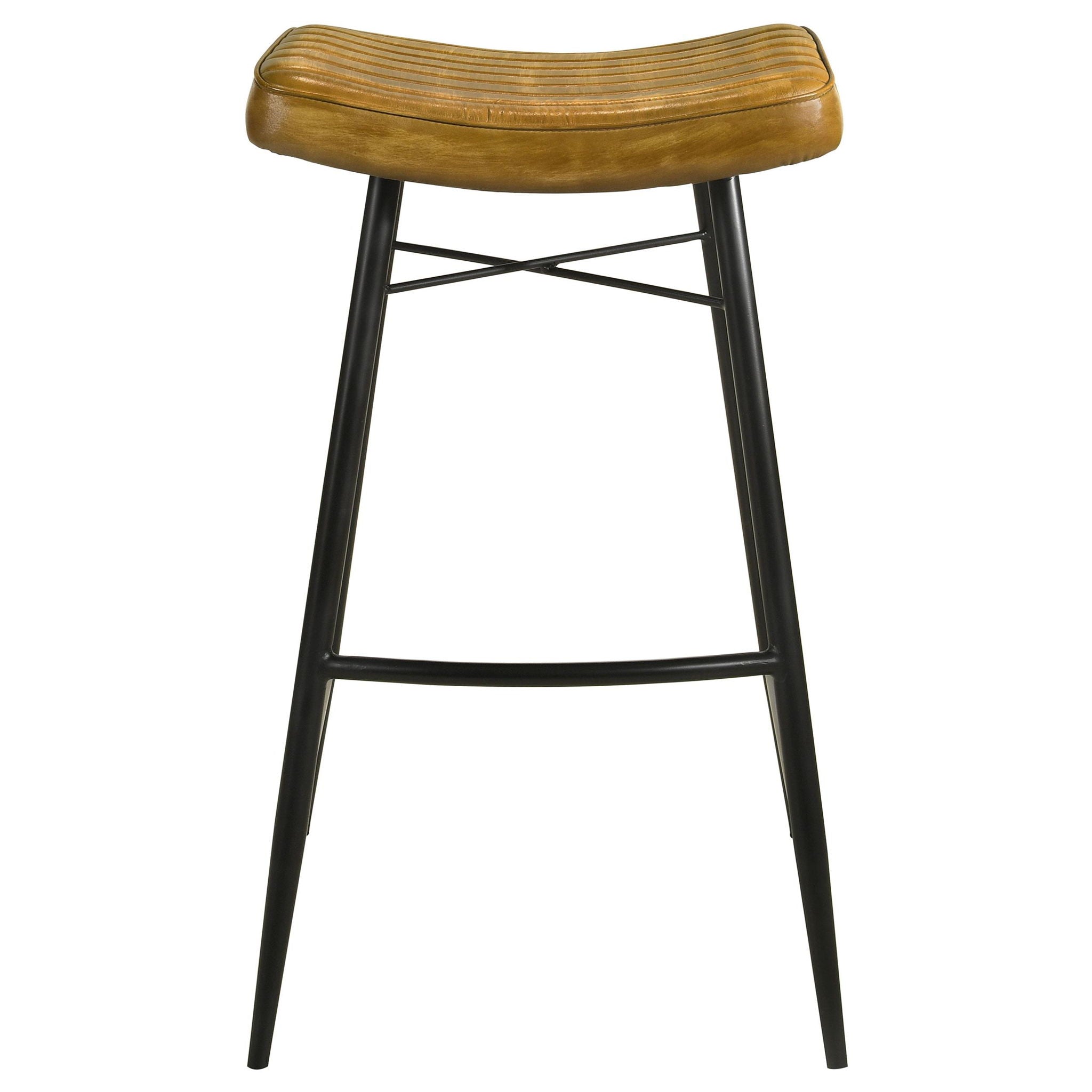 Bayu Leather Upholstered Bar Stool Antique Camel (Set of 2) - Atlantic Fine Furniture Melbourne FL