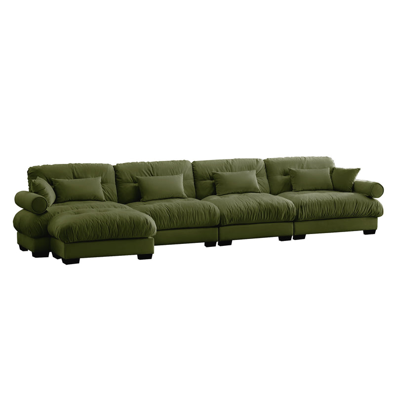 Super Comfort Oversized Modular Sectional Sofa With Movable Ottoman