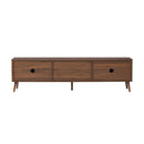 Fluted TV Stand With Storage Drawers And Cabinets For TVs Up To 80", Soft-Close Hinges, Cable Management - Walnut