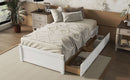 Twin Bed With 2 Drawers, Solid Wood, No Box Spring Needed