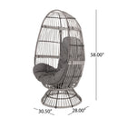 Patio Swivel Basket Egg Chair With Cushion