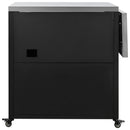 Versatile Outdoor Cabinet With Folding & Expandable Work Surfaces, Ample Storage Space, And Lockable Wheels - Matte Black