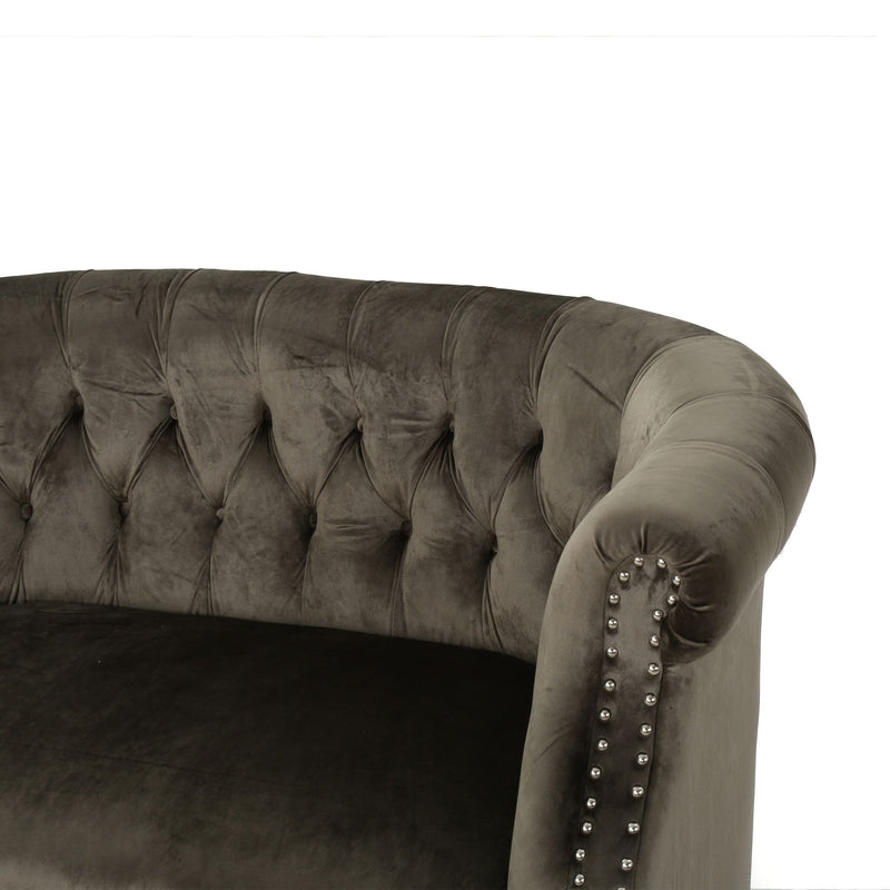 Antique Chesterfield Style Loveseat With Button Tufting