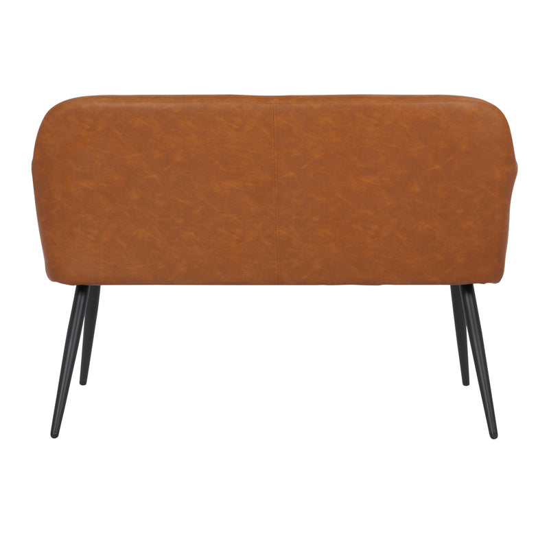 Daniella - Industrial High Back Bench - Black / Camel