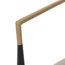 Modern Upholstered Loveseat Settee - Beige / Black / Gold