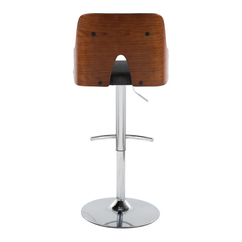 Stella - Contemporary Adjustable Barstool Stool With Swivel With Rounded T Footrest (Set of 2)