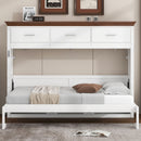 Twin Size Murphy Bed With 3 Drawers - White