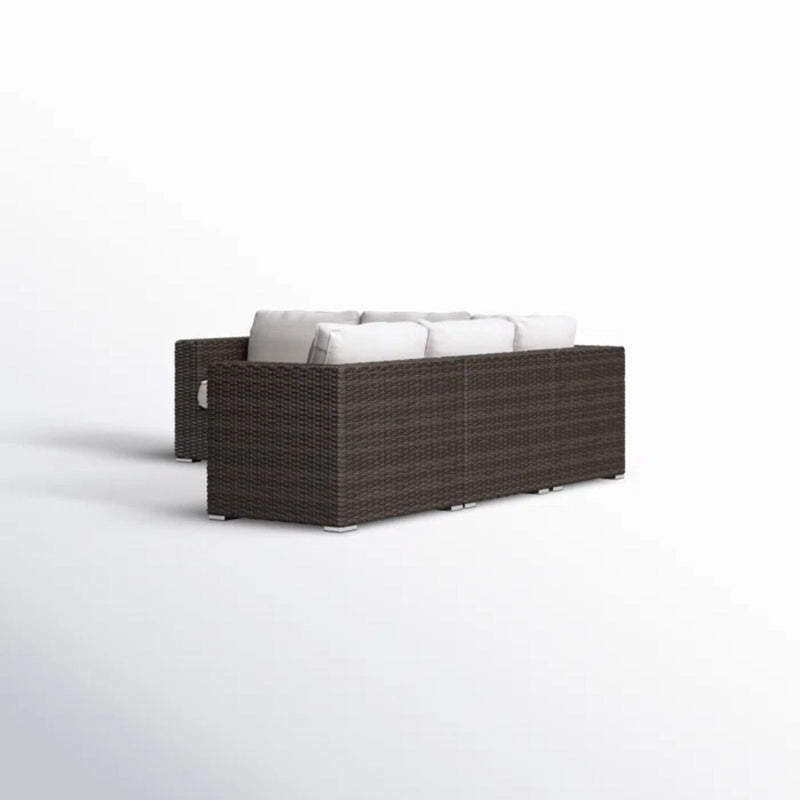 Luxurious Wicker Patio Sectional With Weather Resistant Sunbrella Cushions
