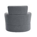 360° Swivel Chair Upholstered Accent Barrel Chair With Adjustable Headrest