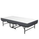 Twin Folding Bed With Memory Foam Mattress Portable Rollaway Bed Sturdy Metal Frame - Brushed Nickel