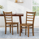 Farmhouse Style Dining Chair Set With Traditional Ladder Back Design