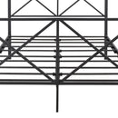 Metal Canopy Bed Frame, Platform Bed Frame Queen with X Shaped Frame Queen Black（same as W84034643）