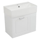 Modern Wall Mounted Bathroom Vanity With Sink, Soft Close Drawer, Adjustable Shelf, Toilet Paper Holder