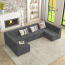 Modern Minimalist Corduroy Corner Sofa Sleeper