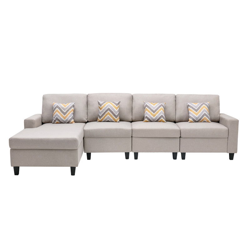 Nolan - 4 Piece Reversible Sectional Sofa Chaise With Interchangeable Legs