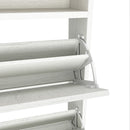 4 Layer Folding Shoe Cabinet With Metal Rounded Corners Convenient Shoe Storage - White
