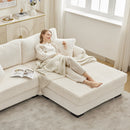 2 Seater L Shaped Chaise Sofa With Reversible Cushion, USB - C Charging Port, Storage Pocket, Convertible Left / Right Design