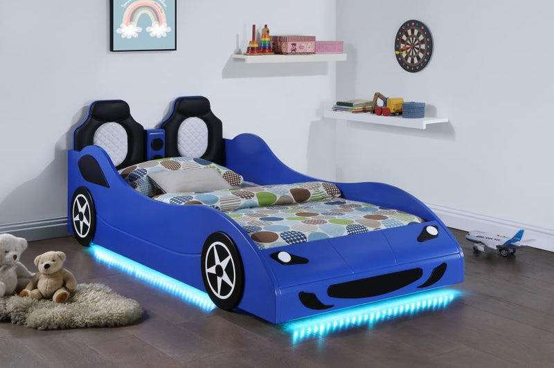 Cruiser - Wood LED Race Car Bed And 7" Mattress