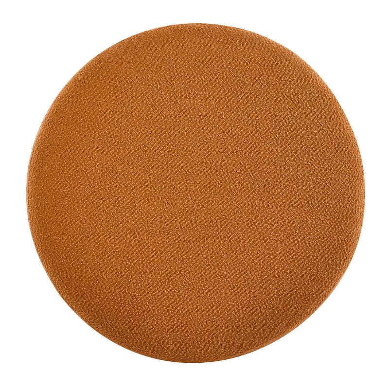 Modish - Round Ottoman - Natural Wood / Pumpkin Orange