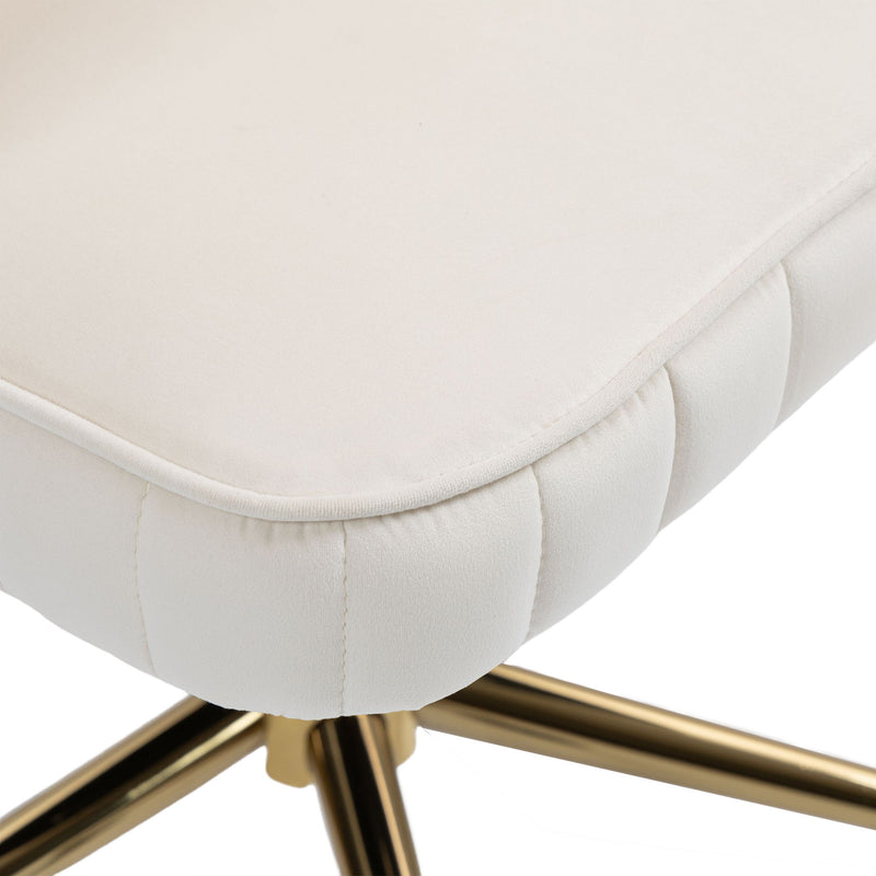 Modern Velvet Home Office Desk Chair With Adjustable Height And Swivel Wheels