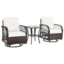 3 Piece Outdoor Chair & Table Set Chat Set, 2 Person Rattan Seating Group