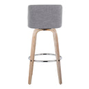 Toriano - Contemporary Fixed Height Barstool With Swivel & Round Footrest (Set of 2)