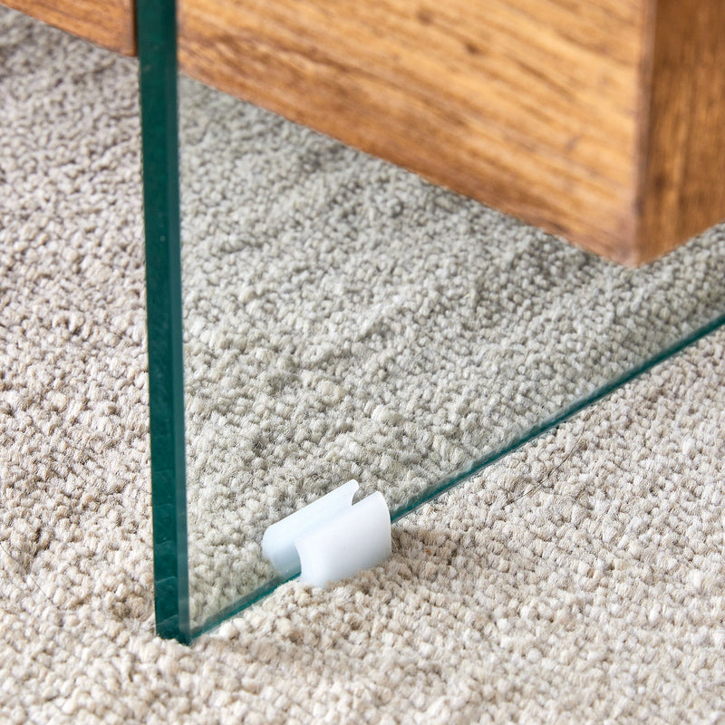 Modern 2 Tier Square Coffee Table, Elegant Marble Pattern