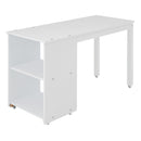 Twin Size Loft Bed with Rolling Cabinet, Shelf and Tent - White