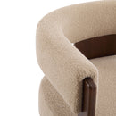 Modern Upholstered Accent Arm Chair With Barrel Back Design