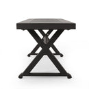 Modern Aluminum Outdoor Dining Bench With X Base