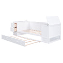 Daybed With Storage Arms, Trundle And Charging Station