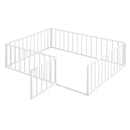 Metal Floor Bed Frame With Fence And Door