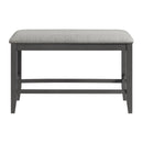 Seneca - Counter Bench Without Back And With Gray Fabric - Gray