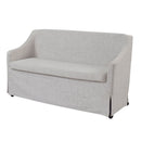 Slip Covered Settee With Casters - Beige