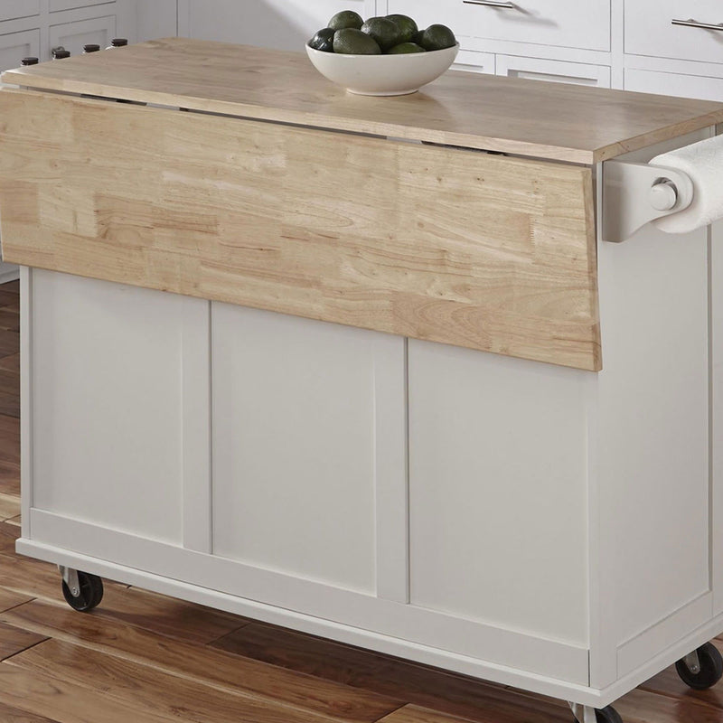Blanche - Kitchen Cart - Rubber Wood Top