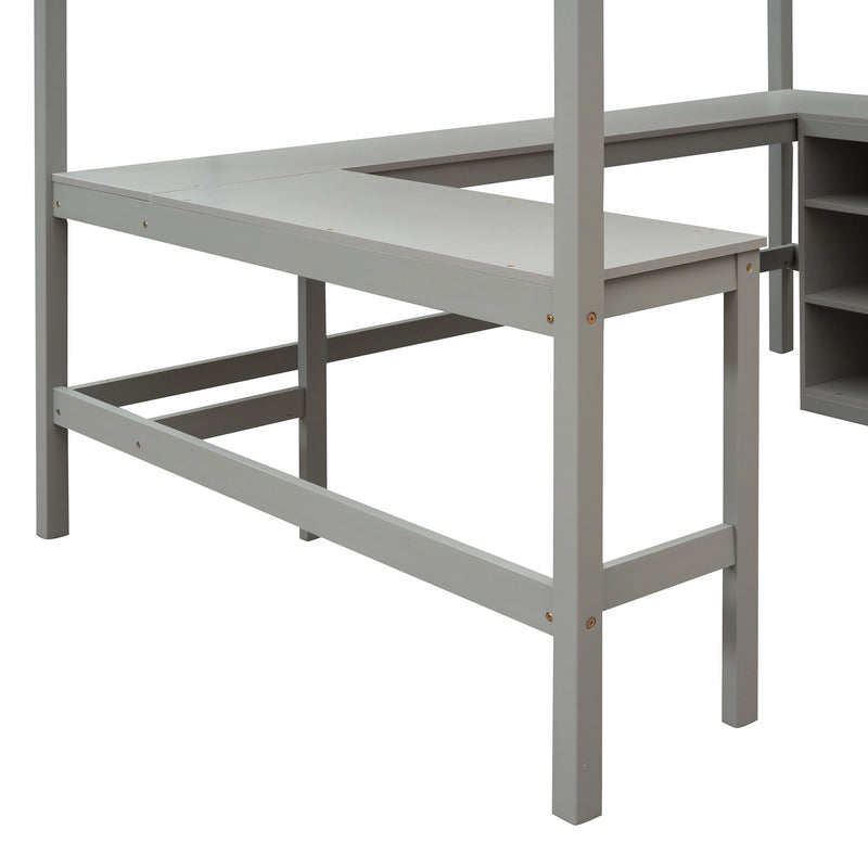 Loft Bed With Shelves With Desk