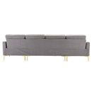 Modern L - Shape Convertible Sectional Sofa With Movable Ottoman