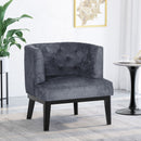 Contemporary Accent Chair With Tufted Diamond Stitching - Charcoal