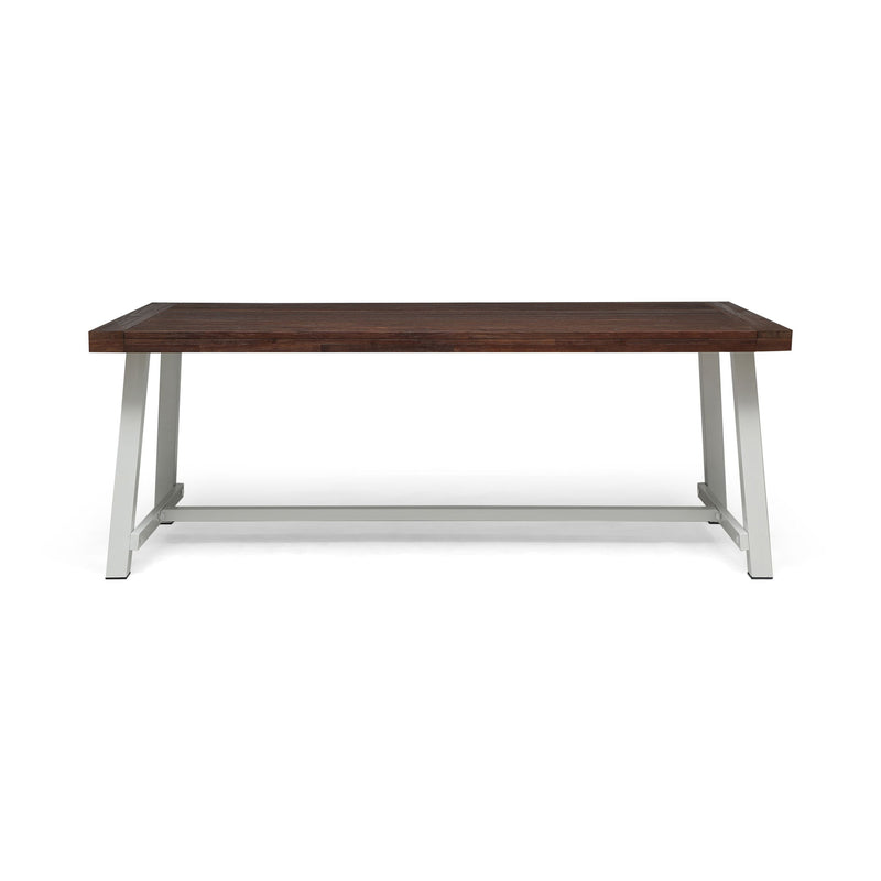 Equilibrium - Outdoor Dining Table With Wooden Frame And Slat Top