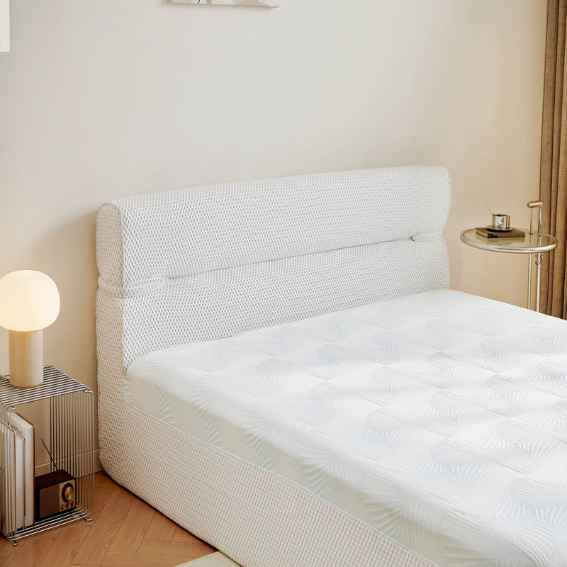 Queen Mattress & Bed Frame With Cool , Innovative All In One, Pressure Relief, Motion Isolation - White