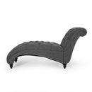Chaise Lounge With Button Tufted Diamon Stitch