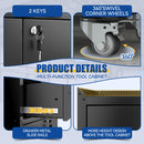 Rolling Metal Tool Storage Cabinet, Lockable Garage Storage Cabinet, Locking Metal Storage Cabinet With Wheels, Rolling Tool Chest, Assembly Required - Black